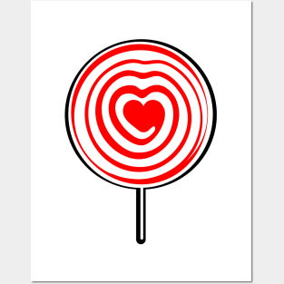 Lolly-pop heart Posters and Art